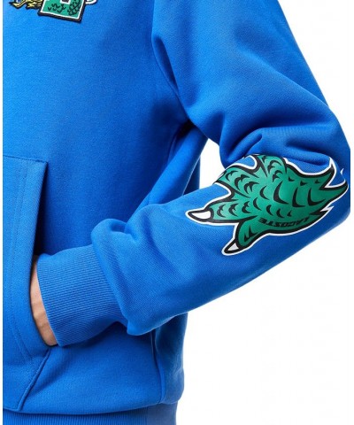 Men's Relaxed-Fit Various Badges Fleece Hoodie Blue $85.75 Sweatshirt