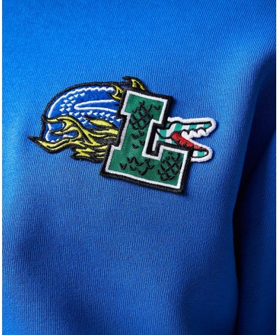 Men's Relaxed-Fit Various Badges Fleece Hoodie Blue $85.75 Sweatshirt