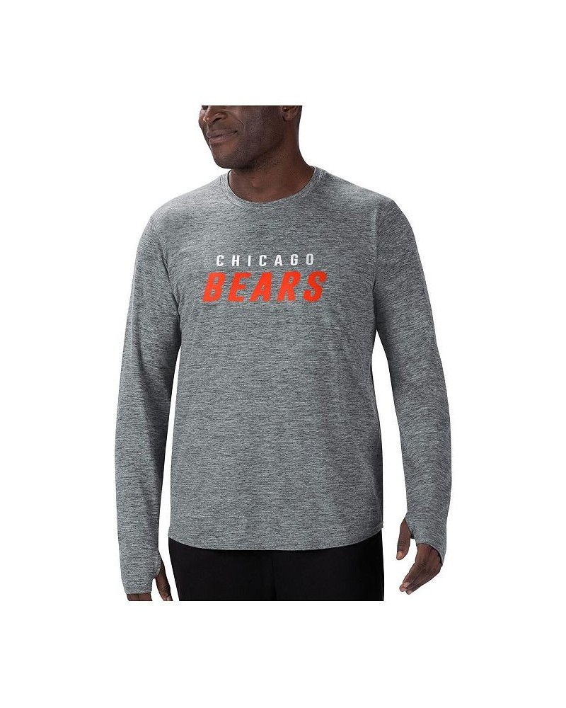 Men's Gray Chicago Bears Base Long Sleeve T-shirt $32.20 T-Shirts