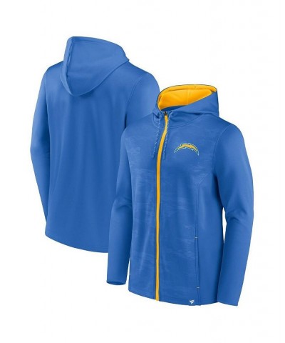 Men's Branded Powder Blue, Gold Los Angeles Chargers Ball Carrier Full-Zip Hoodie $30.66 Sweatshirt