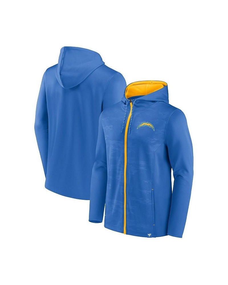 Men's Branded Powder Blue, Gold Los Angeles Chargers Ball Carrier Full-Zip Hoodie $30.66 Sweatshirt