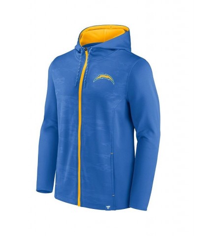 Men's Branded Powder Blue, Gold Los Angeles Chargers Ball Carrier Full-Zip Hoodie $30.66 Sweatshirt