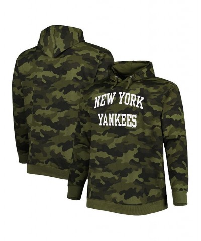 Men's Big and Tall Camo New York Yankees Allover Print Pullover Hoodie $42.50 Sweatshirt