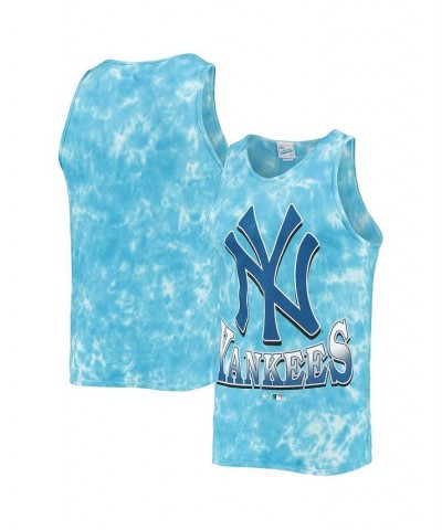 Men's '47 Blue New York Yankees Big Leaguer Tubular Tie-Dye Tank Top $22.00 T-Shirts