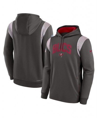 Men's Pewter Tampa Bay Buccaneers Sideline Athletic Stack Performance Pullover Hoodie $32.85 Sweatshirt