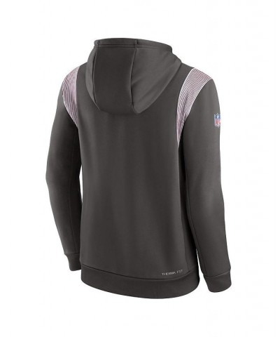 Men's Pewter Tampa Bay Buccaneers Sideline Athletic Stack Performance Pullover Hoodie $32.85 Sweatshirt