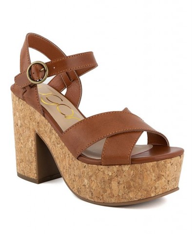 Women's Lydia Casual Sandals Brown $24.00 Shoes