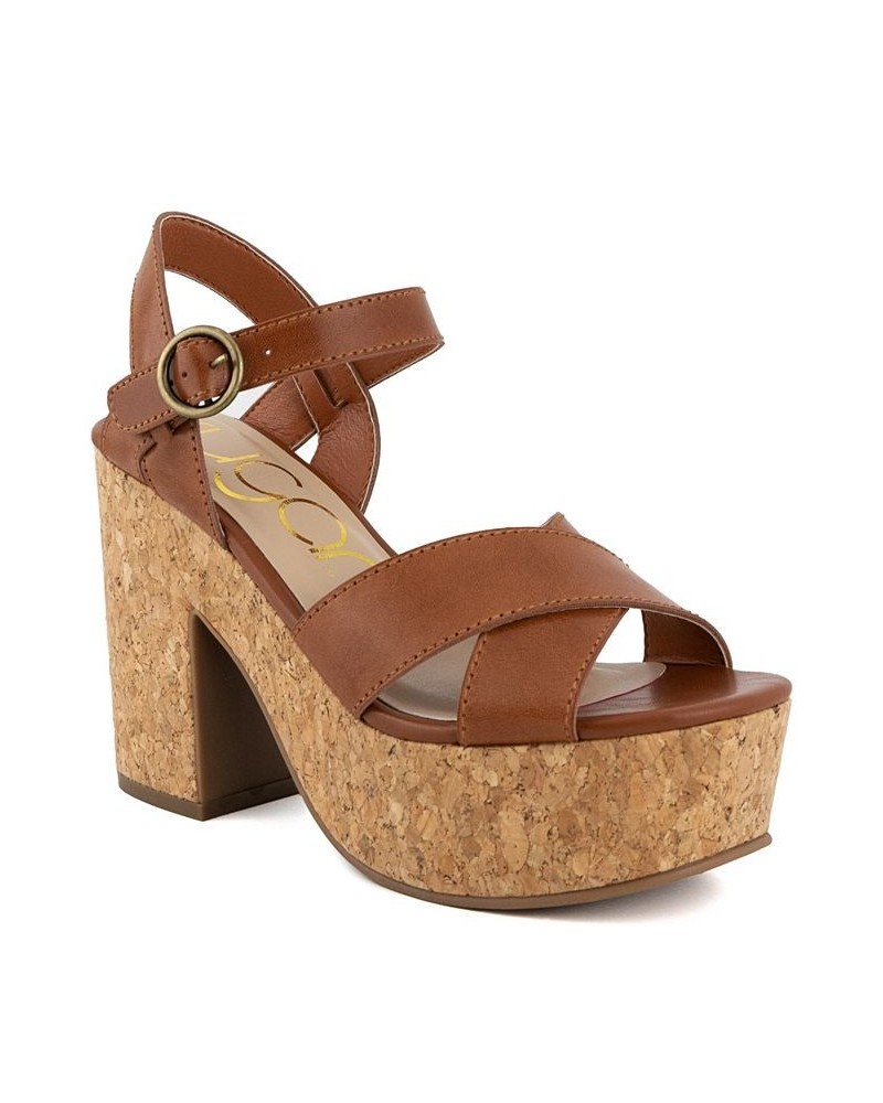 Women's Lydia Casual Sandals Brown $24.00 Shoes