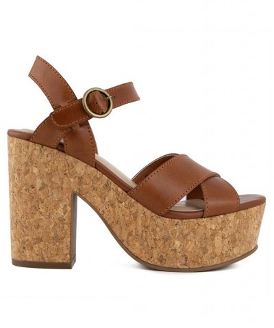 Women's Lydia Casual Sandals Brown $24.00 Shoes