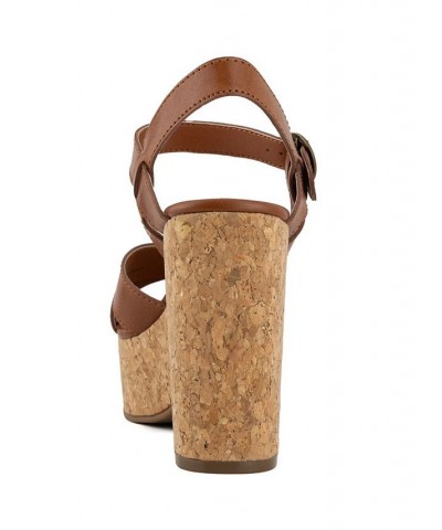 Women's Lydia Casual Sandals Brown $24.00 Shoes