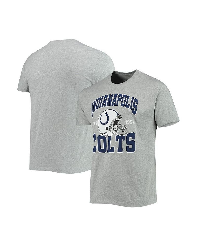 Men's Heathered Gray Indianapolis Colts Helmet T-shirt $18.90 T-Shirts