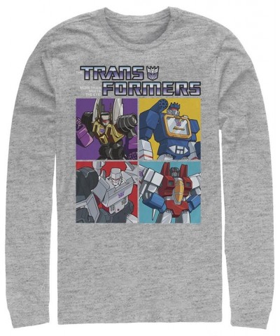 Men's Transformers Generations Decepticon Box Long Sleeve T-shirt Gray $18.80 T-Shirts