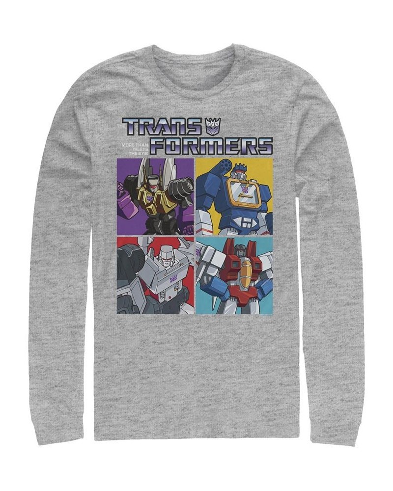 Men's Transformers Generations Decepticon Box Long Sleeve T-shirt Gray $18.80 T-Shirts