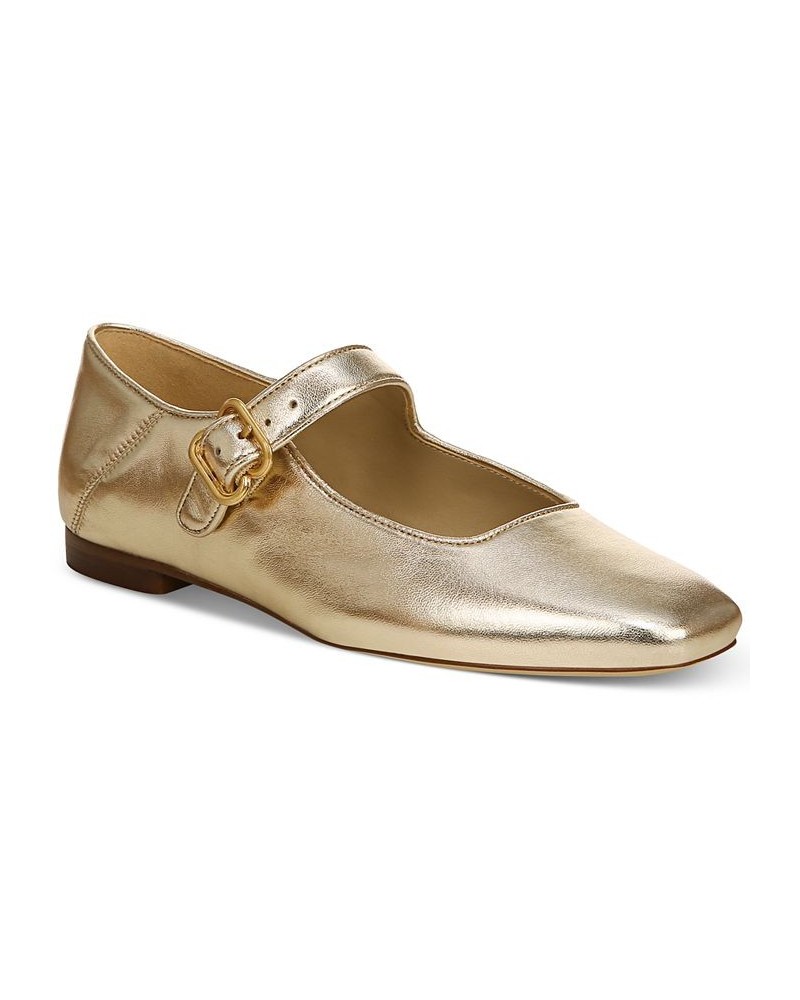 Women's Michaela Mary Jane Flats Brown $45.45 Shoes