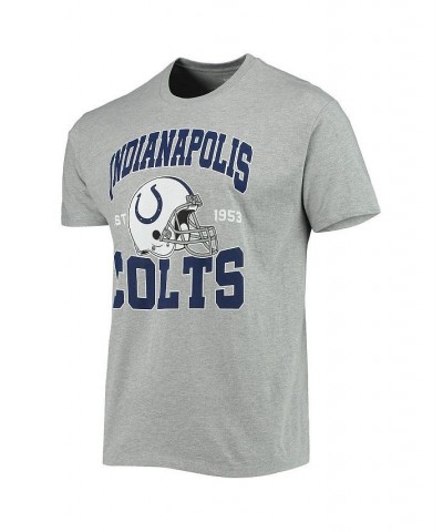 Men's Heathered Gray Indianapolis Colts Helmet T-shirt $18.90 T-Shirts