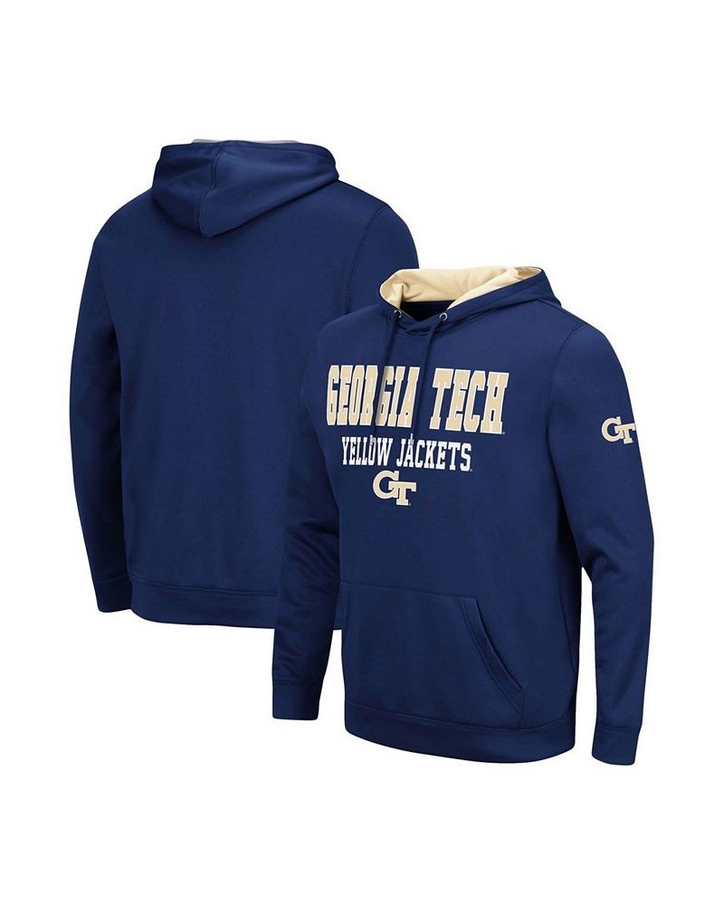 Men's Navy GA Tech Yellow Jackets Sunrise Pullover Hoodie $35.74 Sweatshirt