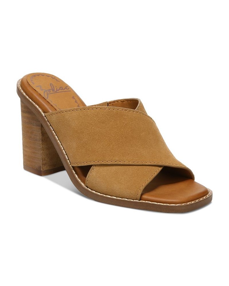 Women's Dree Block-Heel Sandals Tan/Beige $24.57 Shoes