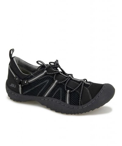 Women's Synergy Bungee Lace-Up Sporty Sneakers Black $41.87 Shoes