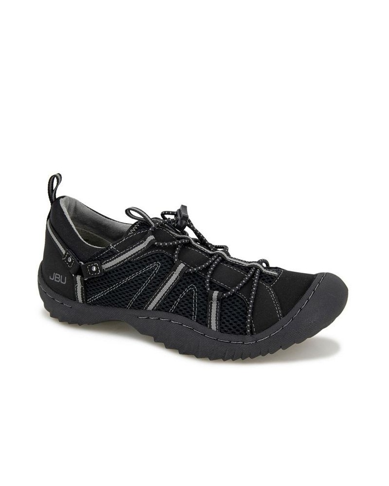 Women's Synergy Bungee Lace-Up Sporty Sneakers Black $41.87 Shoes