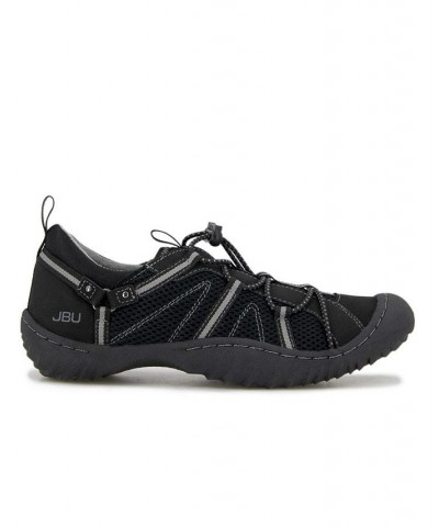 Women's Synergy Bungee Lace-Up Sporty Sneakers Black $41.87 Shoes