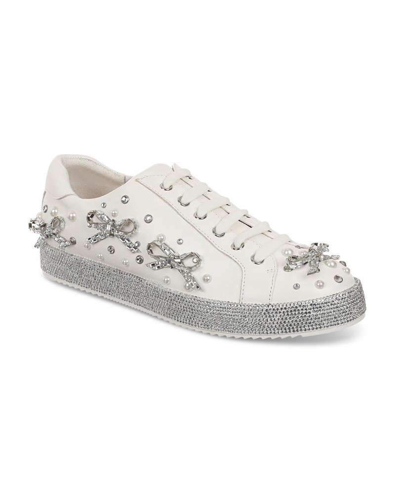 Women's Luca Embellished Sneakers White $41.79 Shoes