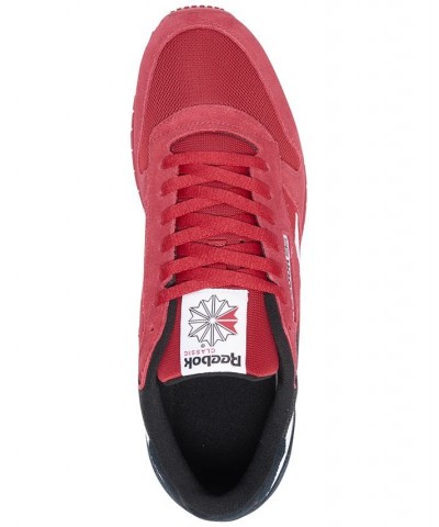 Men's Classic Leather Casual Sneakers Red $31.20 Shoes