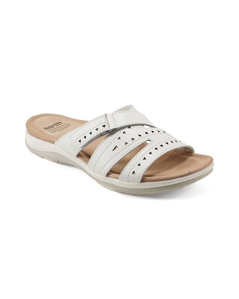 Women's Suella Strappy Casual Slip-on Flat Sandals White $39.50 Shoes