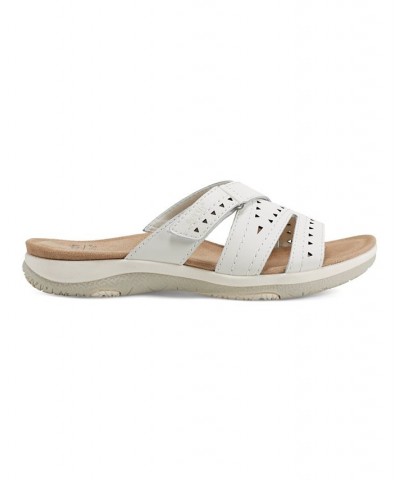 Women's Suella Strappy Casual Slip-on Flat Sandals White $39.50 Shoes