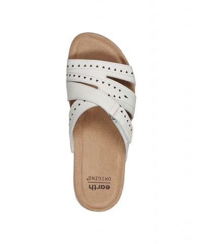 Women's Suella Strappy Casual Slip-on Flat Sandals White $39.50 Shoes