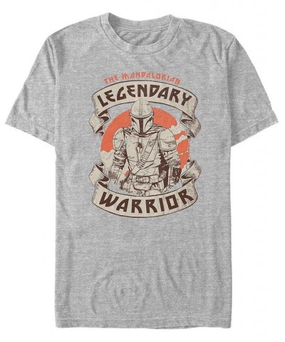 Star Wars The Mandalorian the Legendary Warrior Short Sleeve Men's T-shirt Gray $16.45 T-Shirts