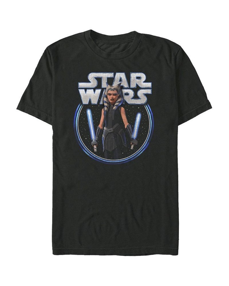 Men's Ahsoka Stars Short Sleeve Crew T-shirt Black $15.40 T-Shirts