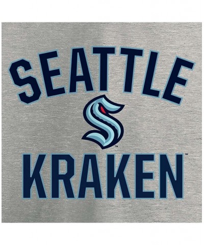 Men's Heather Gray Seattle Kraken Victory Arch Long Sleeve T-shirt $14.96 T-Shirts