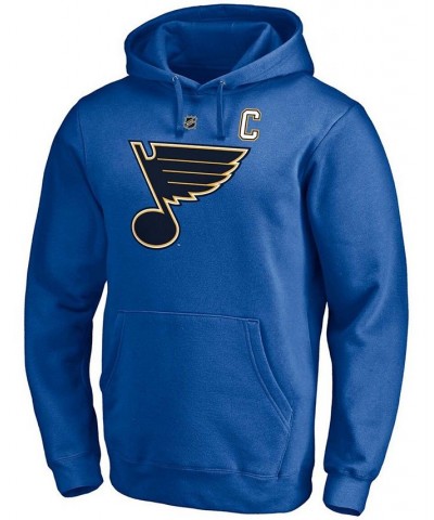 Men's Ryan O'Reilly Blue St. Louis Blues Captain Patch Authentic Stack Name and Number Pullover Hoodie $34.97 Sweatshirt