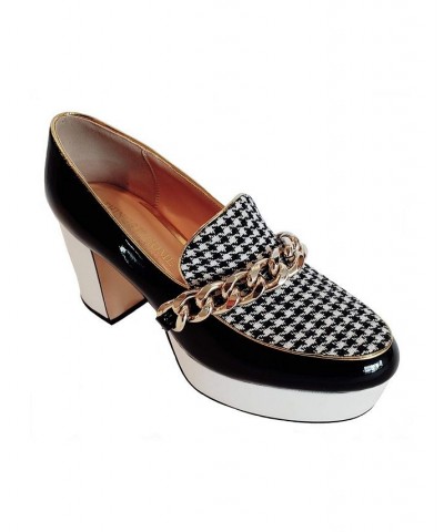 Women's Piya Luxurious Chunk Chainy Block Heel Platform Loafers $74.00 Shoes