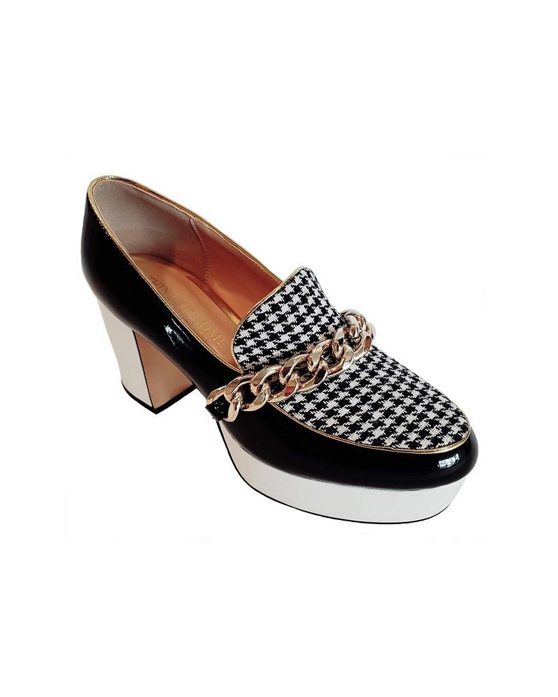 Women's Piya Luxurious Chunk Chainy Block Heel Platform Loafers $74.00 Shoes