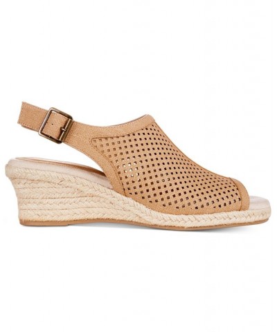 Stacy Wedge Sandals Tan/Beige $41.25 Shoes