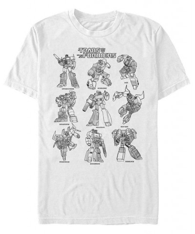 Men's Transformers Textbook Short Sleeve T-shirt White $15.40 T-Shirts