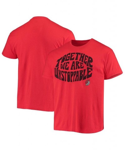 Men's Red Portland Trail Blazers Positive Message Enzyme Washed T-shirt $18.35 T-Shirts