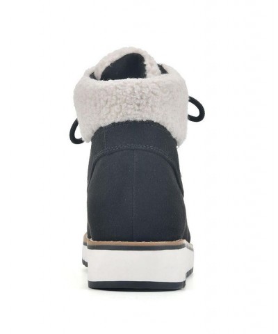 Women's Cozy Faux Shearling Booties Gray $19.17 Shoes