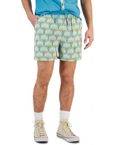 Men's Carraway Elastic Drawstring Printed 4 1/2" Shorts Blue $36.40 Shorts