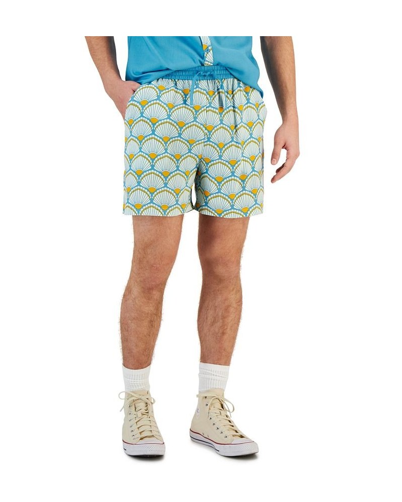 Men's Carraway Elastic Drawstring Printed 4 1/2" Shorts Blue $36.40 Shorts