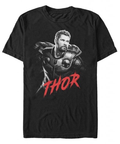 Marvel Men's Avengers Infinity War Dark Painted Thor Short Sleeve T-Shirt Black $20.99 T-Shirts