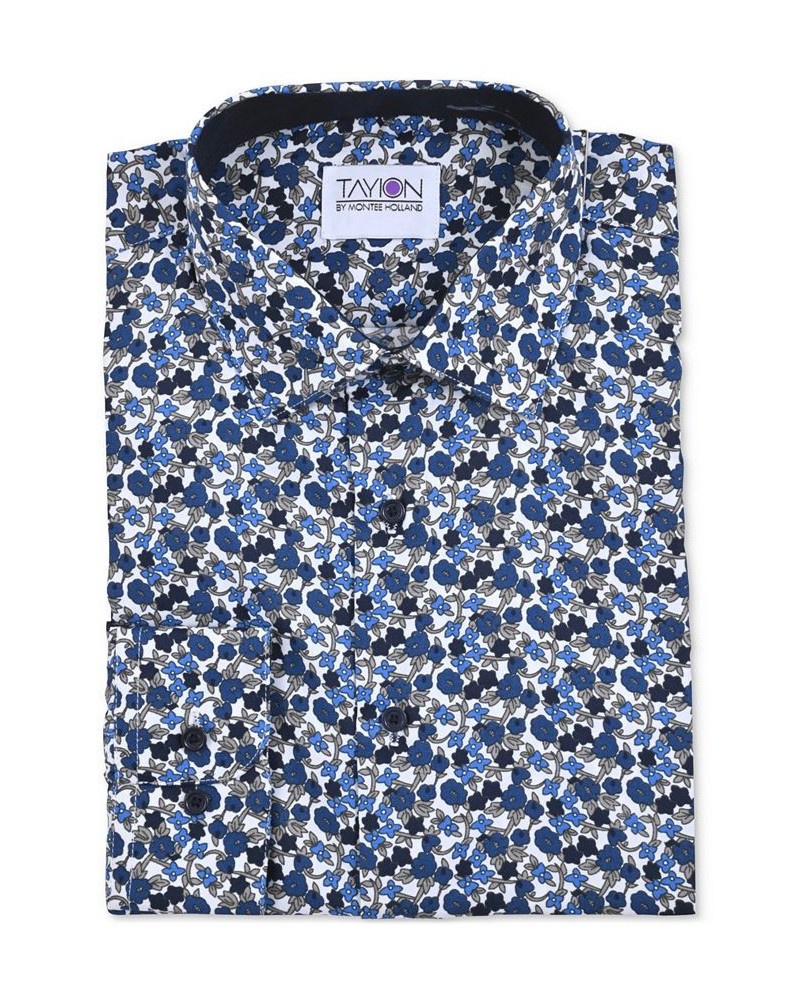 Men's Slim-Fit Floral Dress Shirt White $12.18 Dress Shirts