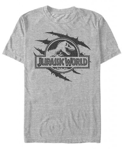 Jurassic World Men's T-Rex Bite Short Sleeve T-Shirt Gray $17.84 T-Shirts