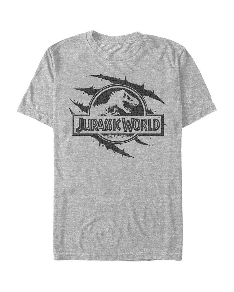 Jurassic World Men's T-Rex Bite Short Sleeve T-Shirt Gray $17.84 T-Shirts