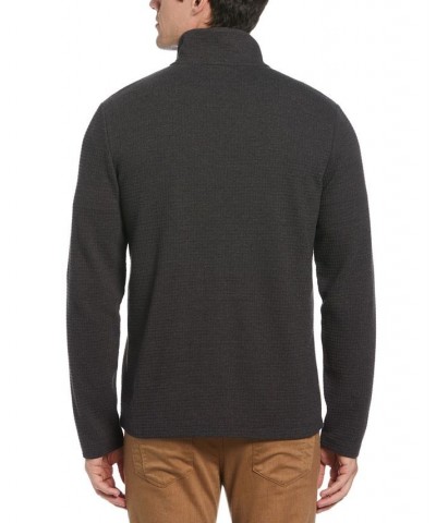 Men's Jacquard Colorblocked Quarter-Zip Sweater Gray $50.75 Shirts