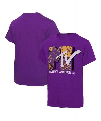 Men's Purple Los Angeles Lakers NBA x MTV I Want My T-shirt $14.40 T-Shirts