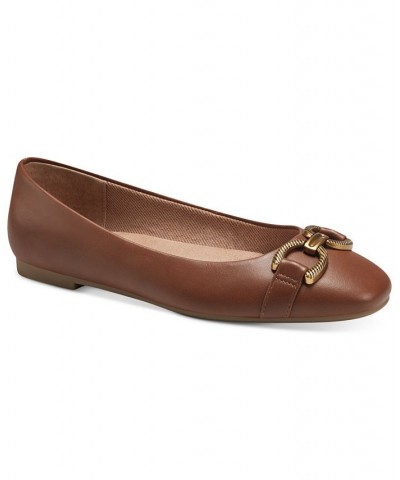 Brookee Memory Foam Ballet Flats Brown $42.79 Shoes