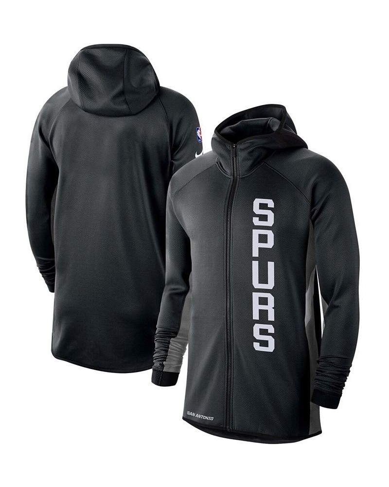 Men's Black, Charcoal San Antonio Spurs 2019-20 Earned Edition Showtime Full-Zip Performance Hoodie $66.30 Sweatshirt