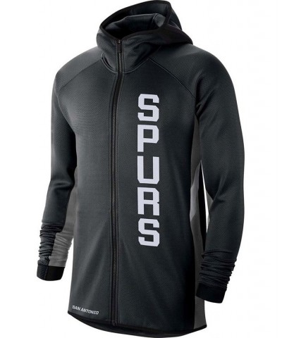 Men's Black, Charcoal San Antonio Spurs 2019-20 Earned Edition Showtime Full-Zip Performance Hoodie $66.30 Sweatshirt